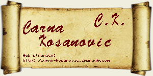 Čarna Kosanović vizit kartica